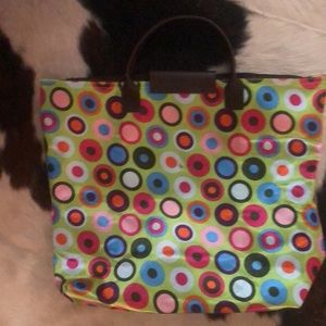 Satin Mod Circles Travel Roll-up Bag w/handles